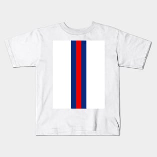 Retro American Football Stripes Buffalo White, Blue, Red Kids T-Shirt